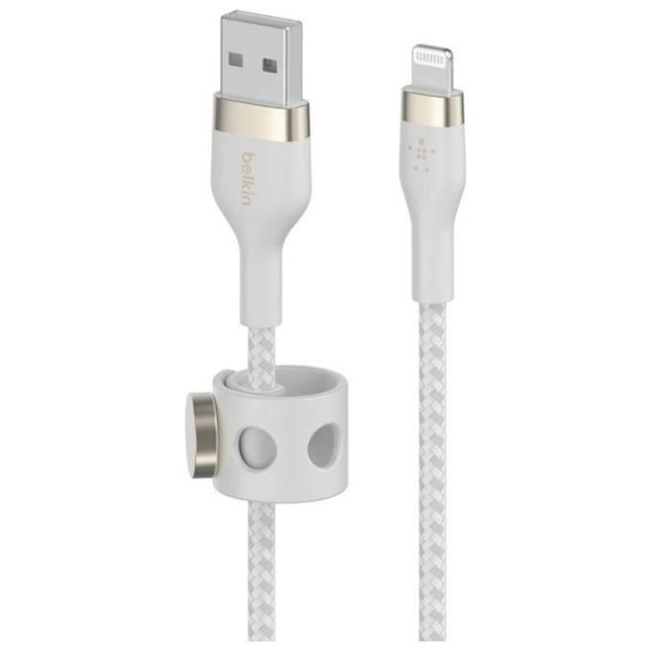 Belkin USB-A till Lightning BoostCharge Pro Flex flätad kabel (10 fot), MFi-certifierad, för iPhone 14, 13, 12, Pro, Max, Mini,