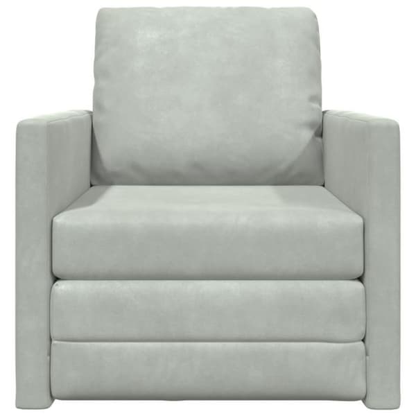Soffa för sol Convertible i Velour 74x77x81 cm Ljusgrå