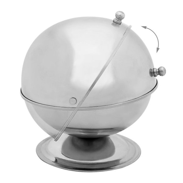 Relaxdays SWEETY Round Ball Sockerskål med återförslutningsbart Bistro Sugar Ball Lock 14 x 13 x 13 cm, Silver silver-