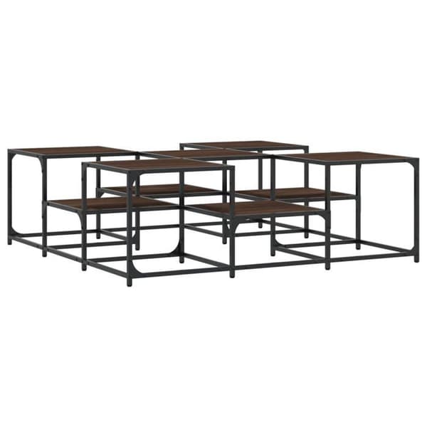 vidaXL Soffbord Ek Brun 121x121x40 cm Konstruerat trä 839072