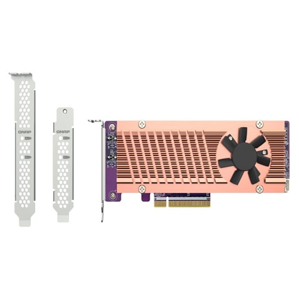 PCIe expansionskort - QNAP - QM2-2P-384A - M.2 - 32 Gbit/s - Aktiv kylning