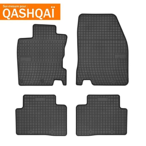 Bil-/automattor - DBS - QASHQAÏ (2013 - 2020) - 4 stycken - Halkfri - Flexibel - 100 % gummi Svart