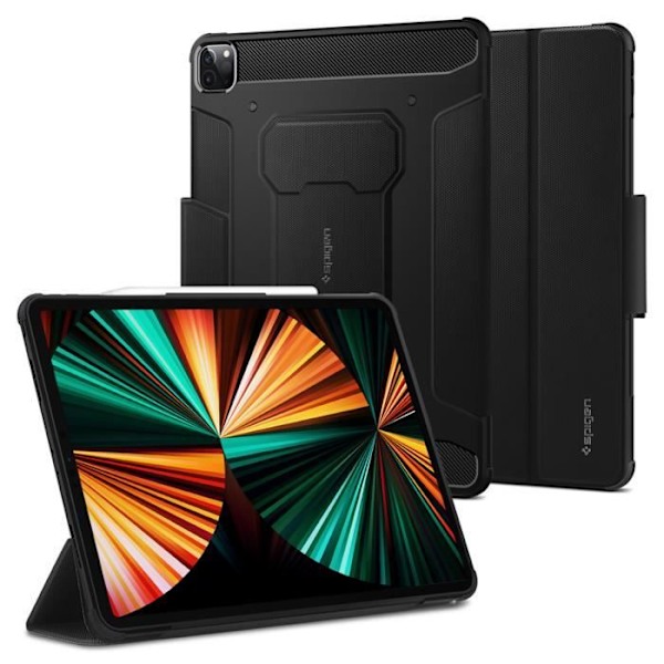 Spigen Rugged Armor Pro Flip-fodral för iPad Pro 12.9 (2021) - Svart Svart