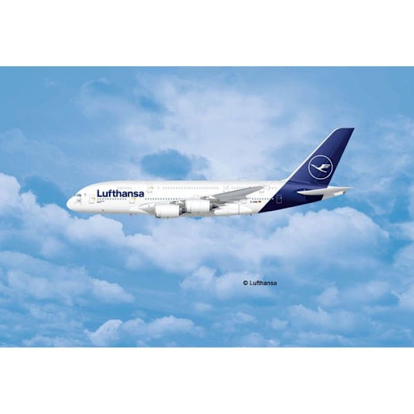 Maquette flygplan: Airbus A380-800 Lufthansa ny färgskala Enfärgad
