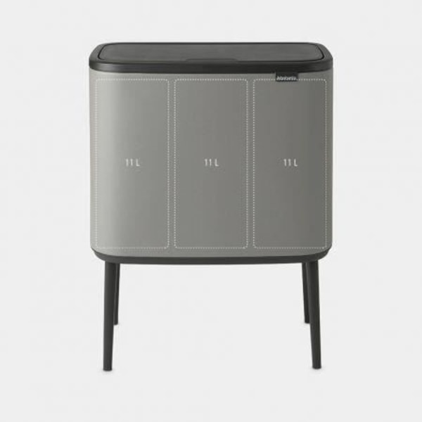 BRABANTIA Bo Touch Bin - 3 x 11L - Mineral Betong Grå