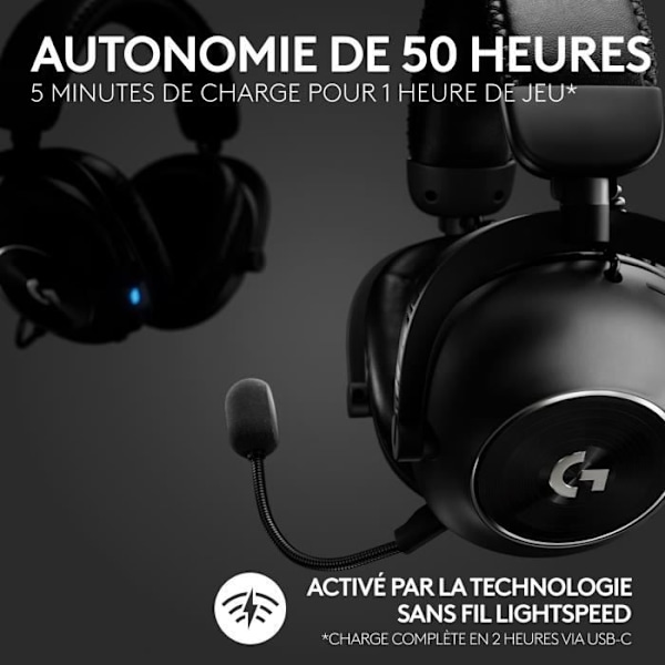 Gaming headset - Trådlös - Logitech G - Pro X 2 - Med mikrofon - Svart