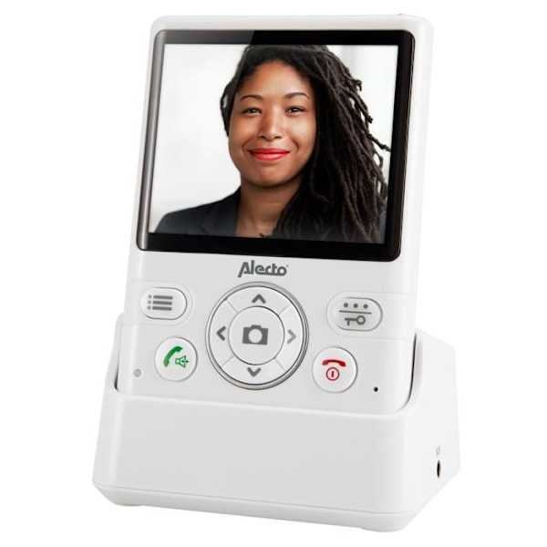 Alecto ADI-250 - Intercom dörrklocka med kamera och 3,5" färgskärm, vit/silver Vit-Silver