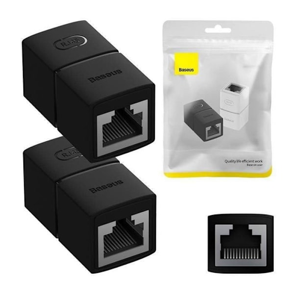 Switch - Ethernet-nav - Baseus injektor - B00131100111-00 - AirJoy Series Set med 2 adapterkabelkontakter Svart