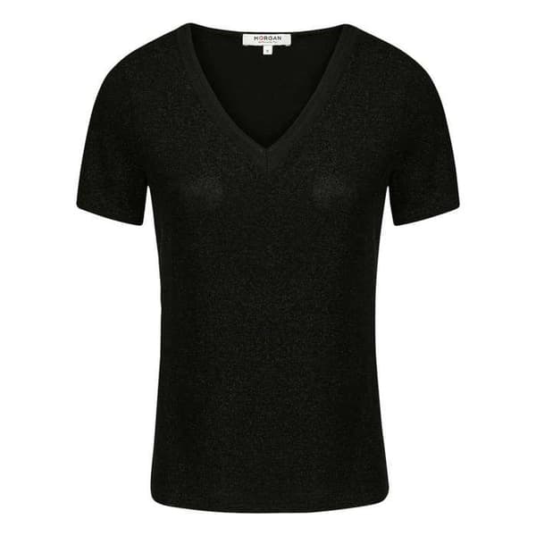 V-ringad t-shirt Svart S