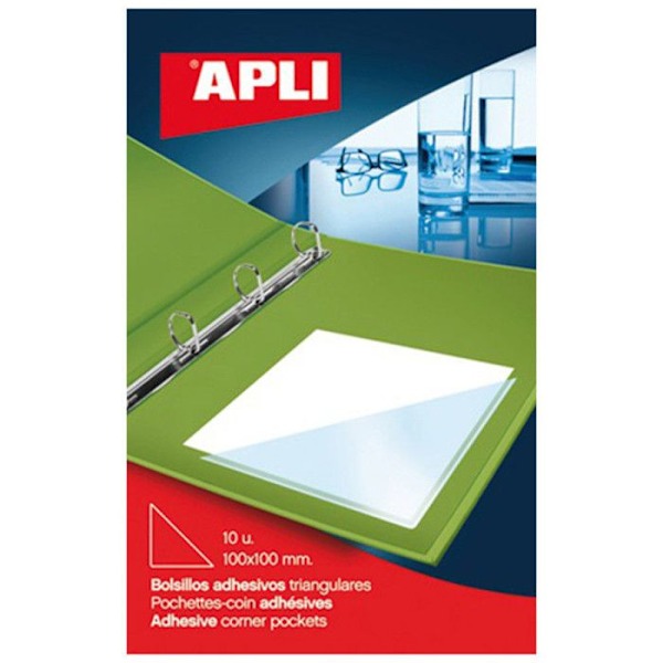 Klistret fickor - Apli - Triangulära - 17x17cm - Transparent - Set om 6 Transparent