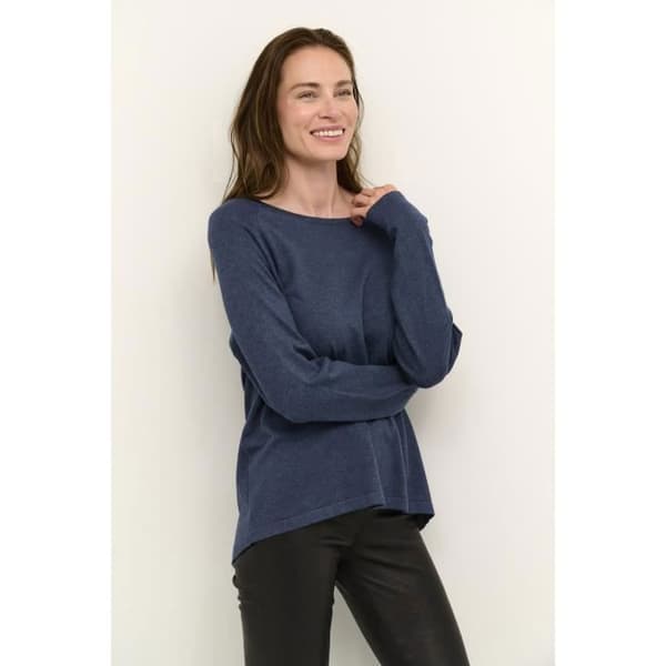 Pull dam CULTURE Annemarie Solid Blå iris melange XL