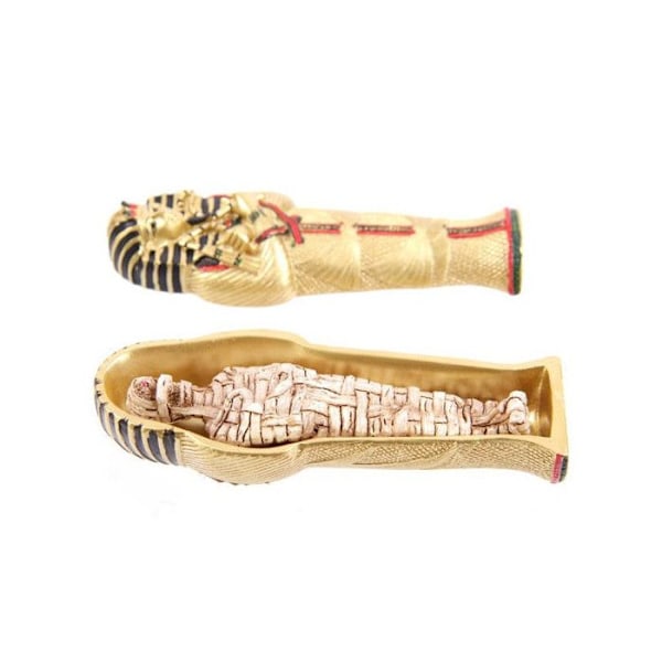 Statyett - Tutankhamon - Sarkofag - Harts - 13 cm - Ljusa färger Ljusa färger trogna representatione