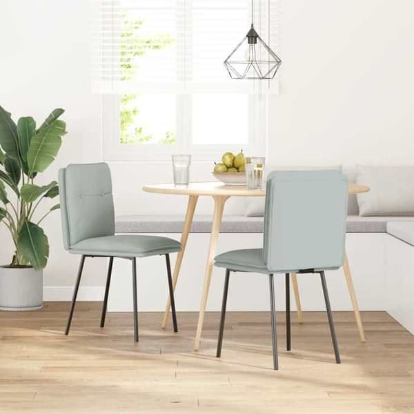 vidaXL Matstolar 2-pack Ljusgrå Sammet, stol, vardagsrumsstol, accentstol, köksstol, sittplats 4101309