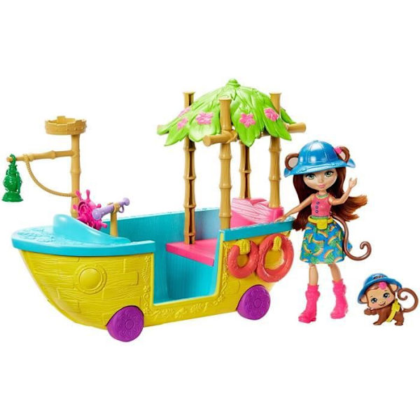 Enchanted Jungle - ENCHANTIMALS - Merit Monkey Explorer Boat - Gul - 4 år - Blandat Gul