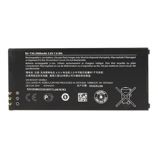 Batteri - MicroBattery - Lumia 650 - Li-Ion 2000 mAh - Svart - Kompatibelt tillbehör