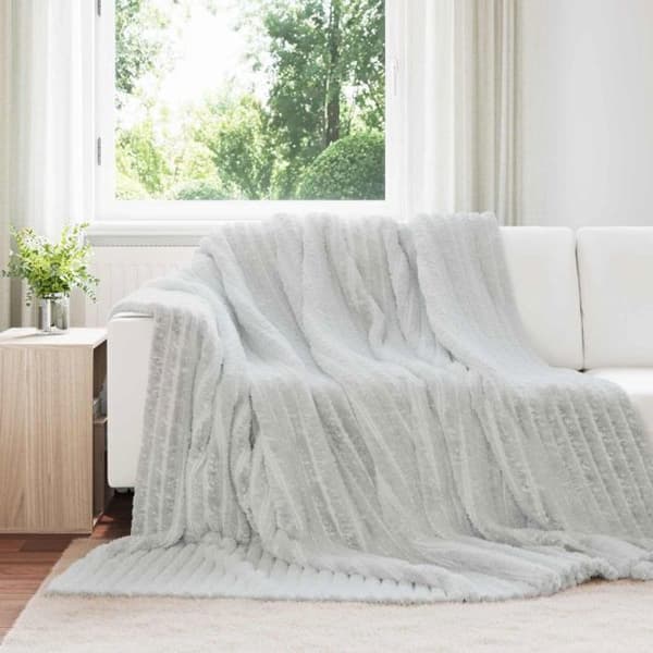 VidaXL Grått överkast / pläd 240 x 220 cm i mjuk polyester Grå