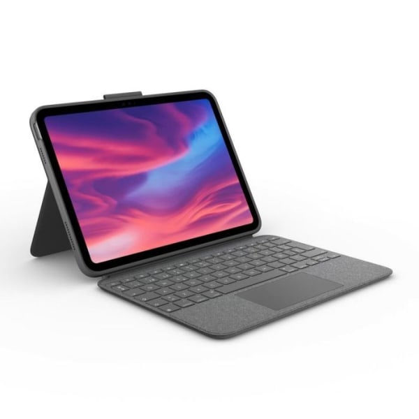 Logitech - 920-011439 - Combo Touch avtagbart tangentbordsfodral för iPad 10:e generationen - Grå - Spansk layout
