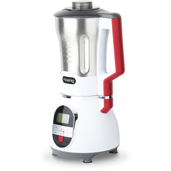 Blender chauffant - H.Koenig - MXC36 - 900 W - 1,4 L - Inox - 3 hastigheter + Puls Vit, grå, svart och röd