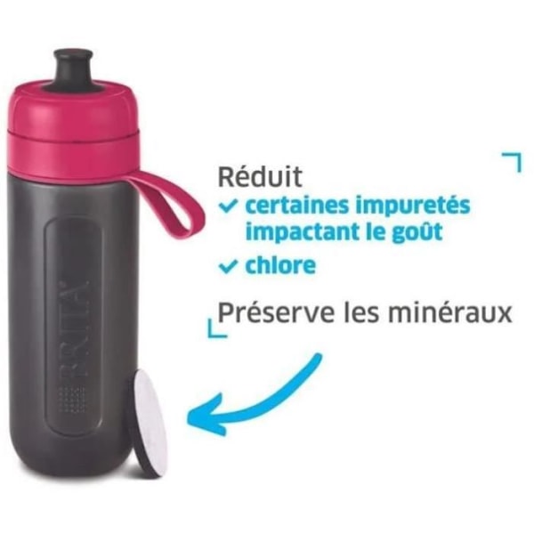 Filterflaska - BRITA - Aktiv - 0,6L - MicroDisc-filter - Rosa färg rosa