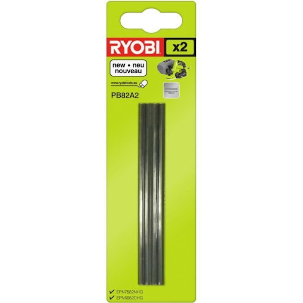 RYOBI - Set med 2 engångsjärn (karbid) bredd 82 mm - PB82A2 Svart