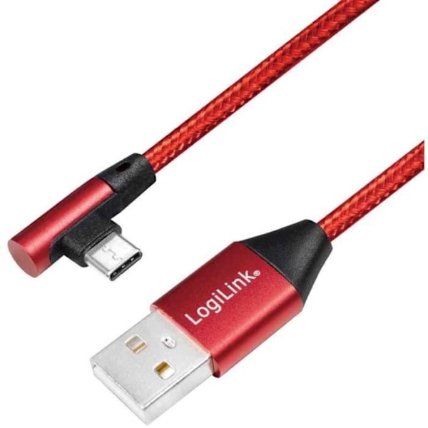 USB 2.0-kabel USB-A till USB-C hane 1m röd