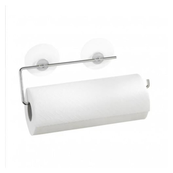 Väggmonterad pappershanddukshållare - WENKO - Static-Loc® - Metall - Silver - Omplacerbar sugkopp Pengar