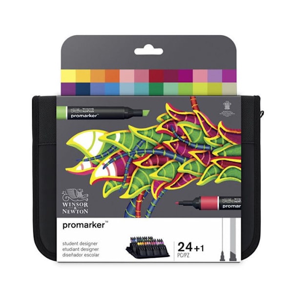 WINSOR & NEWTON Promarker Markers - Studentsortimentspåse med 24 st Blandade färger