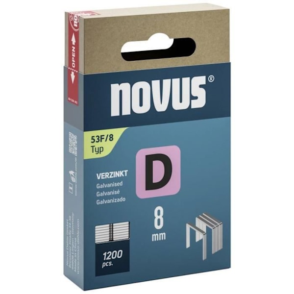 Plattrådsklammer - NOVUS - Typ 53 - Mått (L x B) 8 mm x 11,3 mm
