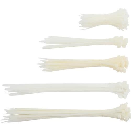 Stegkabelbindare - KRAFTMANN - 80778 - Nylon - 250 stycken - Vit Vit