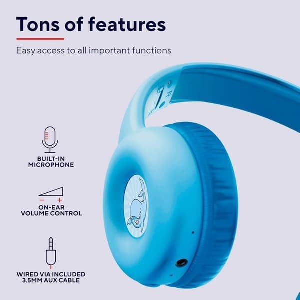Trådlösa Bluetooth-hörlurar - TRUST - Nouna - Volymgräns 85dB - Batteritid 15h - För barn 4-10 år Blå