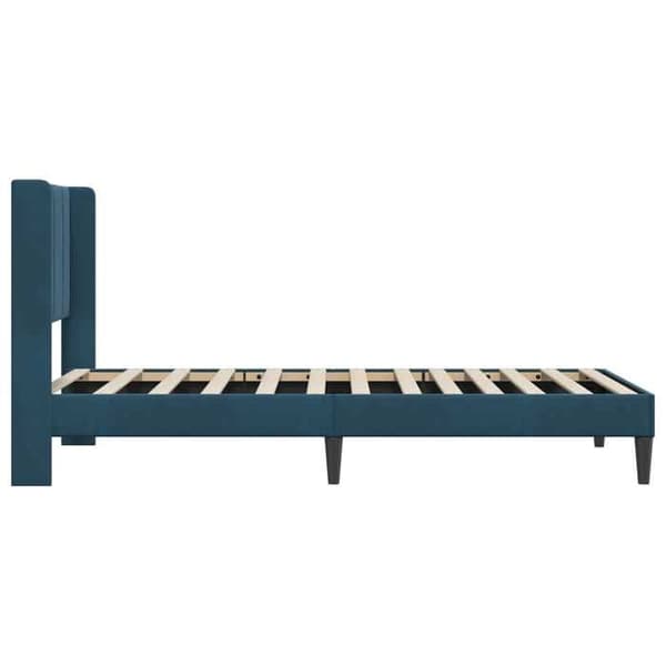 vidaXL Sängram med huvudgavel Blå 80 x 200 cm Sammet 42027472