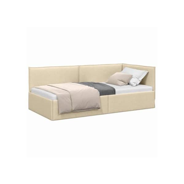 Vinkelbäddram i sammet - vidaXL - Grädde - 100x200 cm - L-formad design - Mångsidig soffbädd Grädde