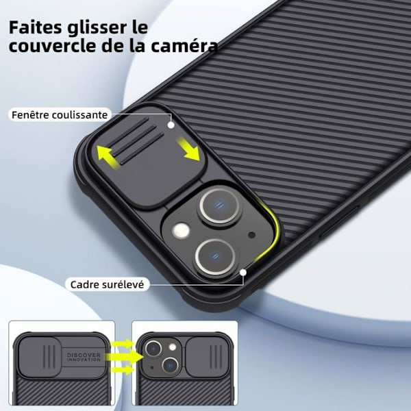 Nillkin iPhone 14 Plus-fodral, CamShield Pro-fodral med skjutbart kameraskydd för iPhone 14 Plus, svart