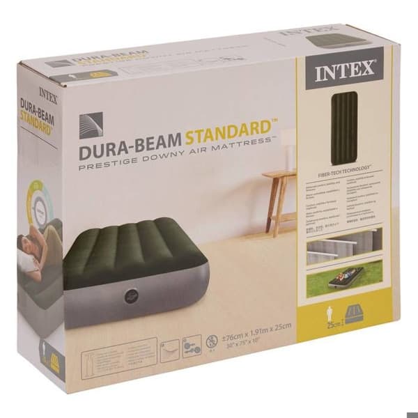 Luftmadrass - Intex - 1 Plats - PVC - Grön - Camping Grön