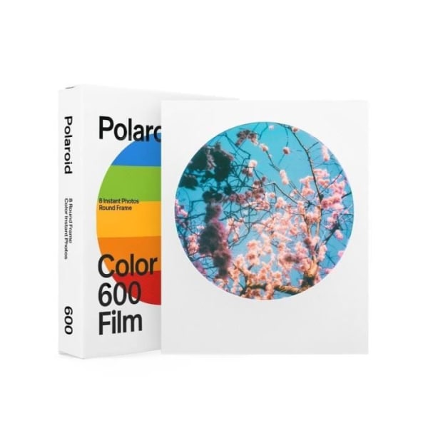 Polaroid 600 färg snabbfilm - Rund ram - paket med 8 filmer