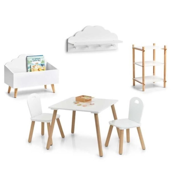 Scandi barnmöbelset, 2 stolar + bord, ZELLER barnmöbler