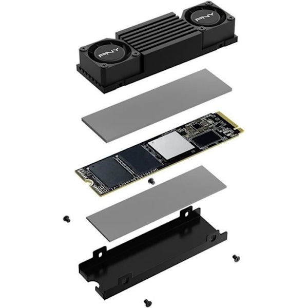 PNY Intern SSD CS3150 1TB M.2 NVMe med kylfläns Svart - M280CS3150HS-1TB-RB