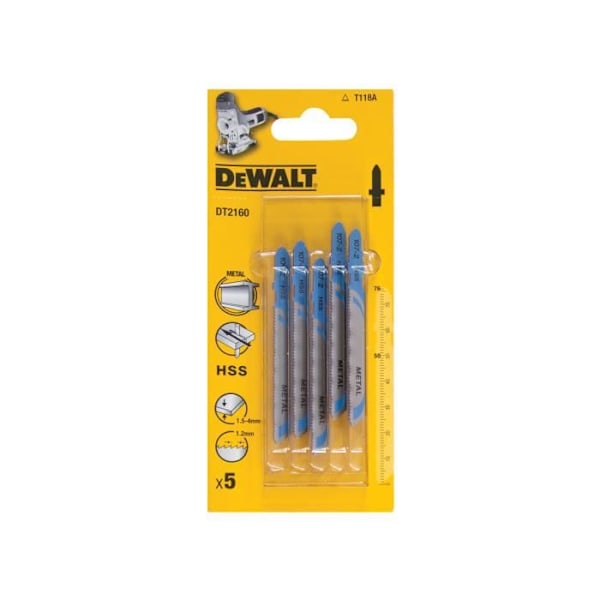 Metallskärblad - DEWALT - Sticksåg - HSS - Paket med 5 T118A DEWDT2160QZ