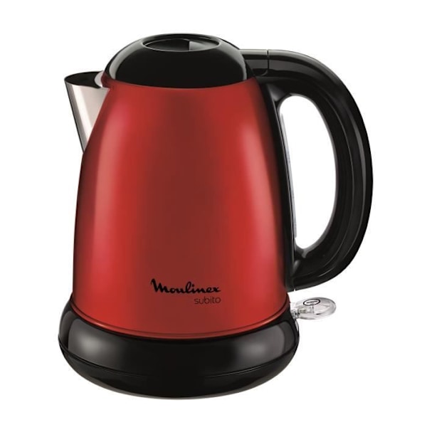 MOULINEX Subito Elektrisk vattenkokare, 1,7 L, Vridbar bas, Enkel öppning, Indikeringslampa, Automatisk avstängning BY540510 Röd