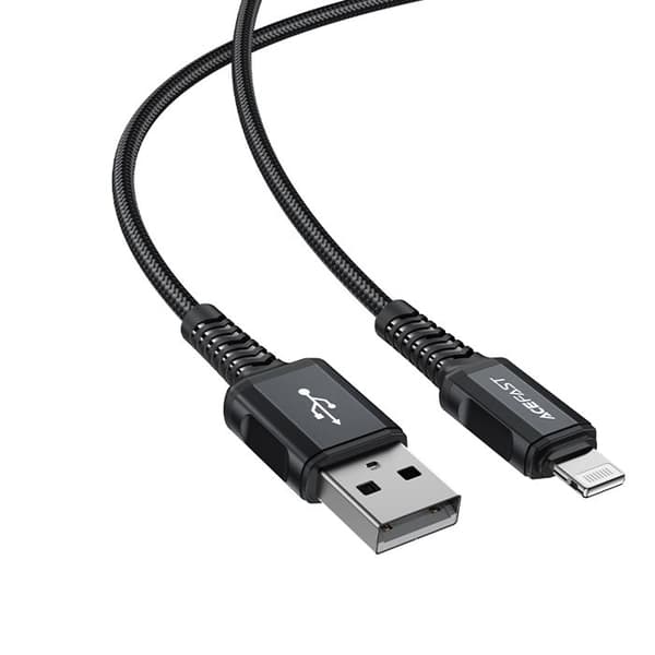 Lightning-kabel - ACEFAST - C4-02 - 1,8 m - MFi - 2,4 A Svart