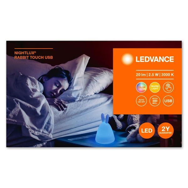 LED-nattlampa - LEDVANCE - Kaninmönster - Taktile - USB-uppladdningsbar - Inomhus