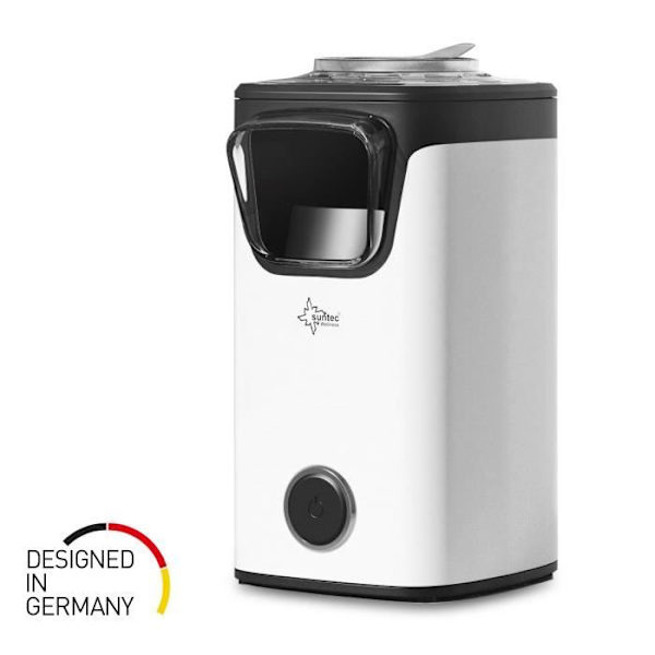 SUNTEC POP-8618 FETFRI popcornmaskin - Varmluft - Enkel dosering - Vit Vit