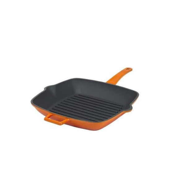 Grillpanna - TOM PRESS - 26x26 cm - Gjutjärn - Orange - Alla typer av spisar inklusive induktion