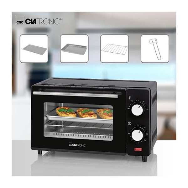 Mini ugn - Clatronic - MB 3746 - 8L - 230°C - 650W - Timer 60 min