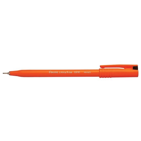 Pentel Stylotel S570 Ultrafin plastpenna 0,6 mm spets 0,3 mm linje svart S570-A [Pack med 12] - S370-A