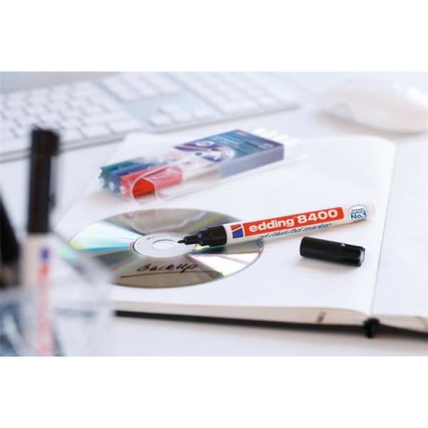 CD/DVD/BD-markör - EDDING - 8400 - 10-pack - Grön - Spets 0,5-1 mm Grön