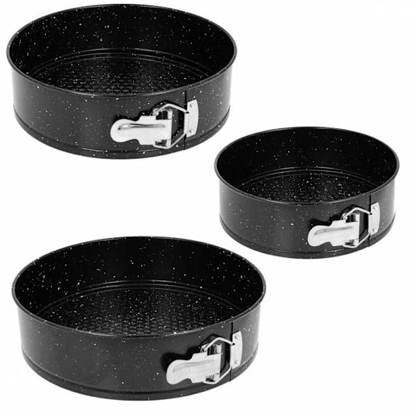 Bakplåtar - Brunbeste - 3 stycken - Granit non-stick - 24/26/28 cm - Kolfiberstål Svart