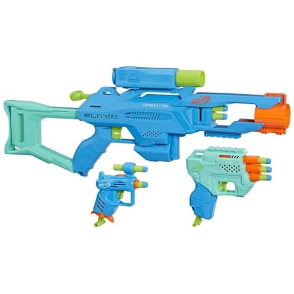 Nerf Elite 2.0 Tactical Pack - NERF - Operator DB-2, Trio TD-3, Ace SD-1 - 20 pilar ingår Flerfärgad