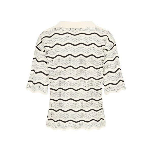 Pullover dam Pulz Jeans Mariell antikt vit/svart randig S