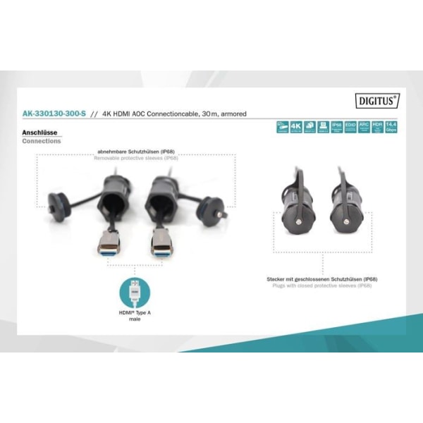 Integreringskabel för digital HDMI-kabel - 30 m